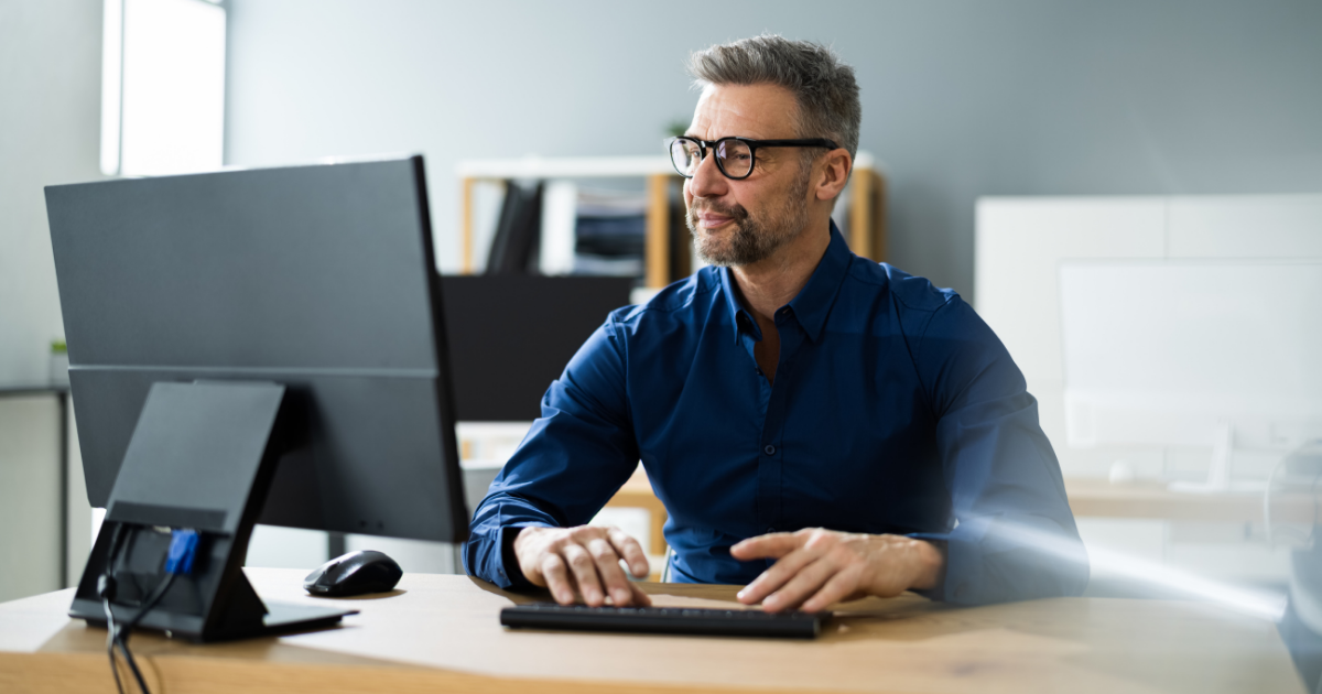 man using computer