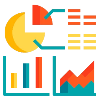 Pie and analytics icon