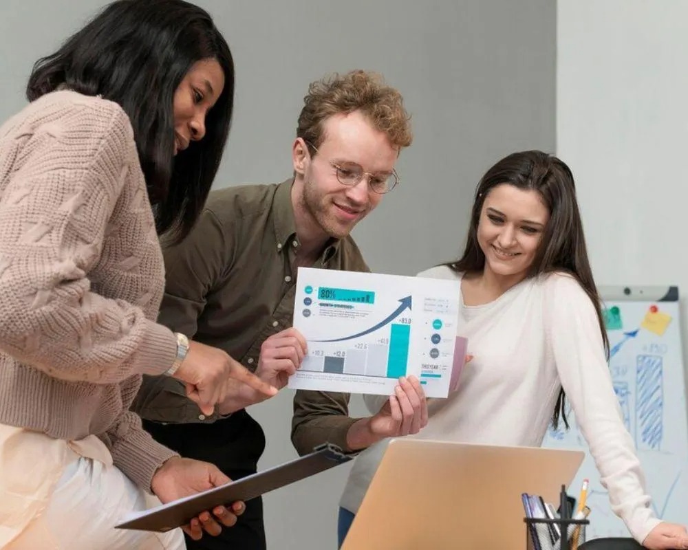 Team showing result analytics