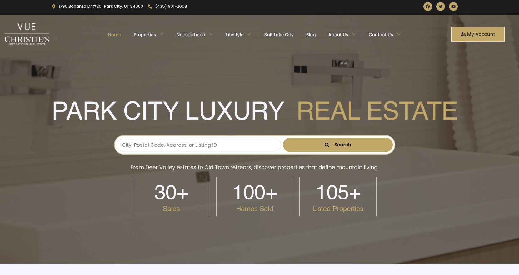 Winstead Park City luxury real estate website